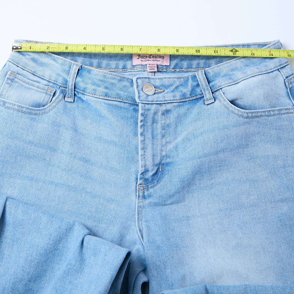 Juicy Couture NWT Low Rise Abbot Side Seam Logo Indigo Light Wash 9/29 y2k - Picture 10 of 12